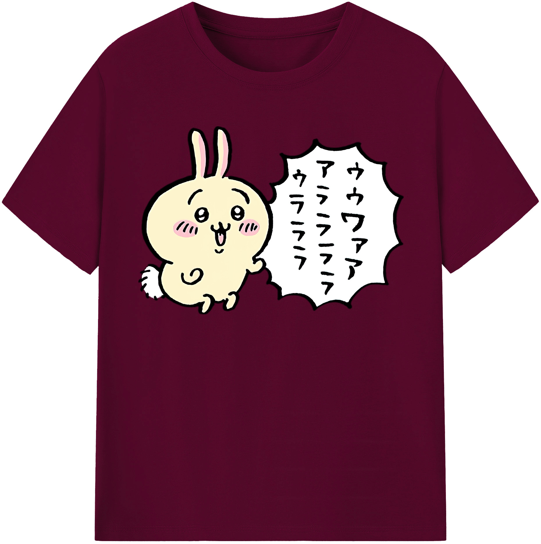 （画像用） ちいかわ うさぎ Chii-kawa usagi レディースカジュアルプリントTシャツ（綿100％）